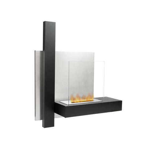 Wandmontierter Bioethanol-Kamin Minosse Schwarz