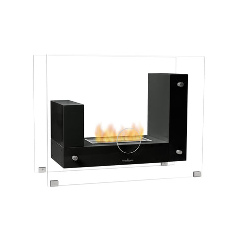 Bodenstehender Bioethanol-Kamin Aurora Schwarz