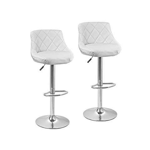 Set aus 2 Bar- und Küchenhockern aus weißem Kunstleder