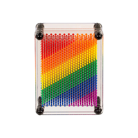 Pin Art: bewegliche Nagelskulptur Pride-Regenbogen 12x9cm