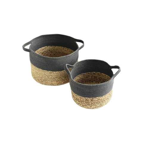 Set aus 2 Aufbewahrungskörben aus Seegras, 18/20cm