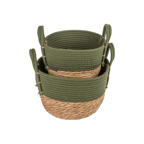 Set aus 2 Aufbewahrungskörben aus Seegras, 18/20cm