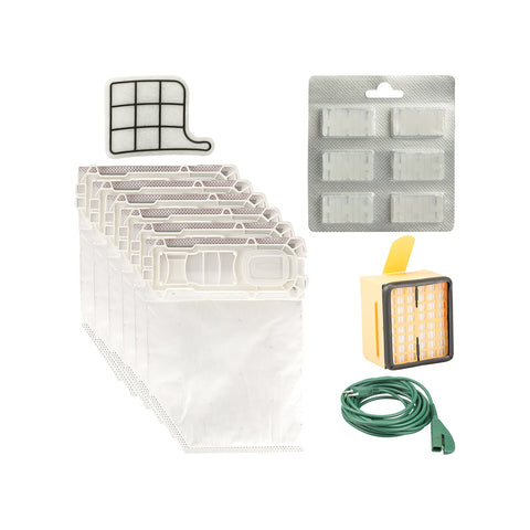 Set mit 12 Beuteln + 12 Dufttabs + 2 HEPA-Filtern + 2 Motorgittern + 7-m-Kabel für VK 135/136