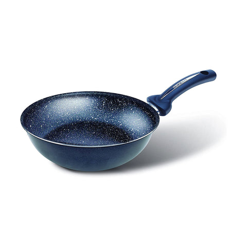 Antihaft-Wok, 28 cm, Steinoptik, für Induktion, mit Edelstahlboden, Made in Italy