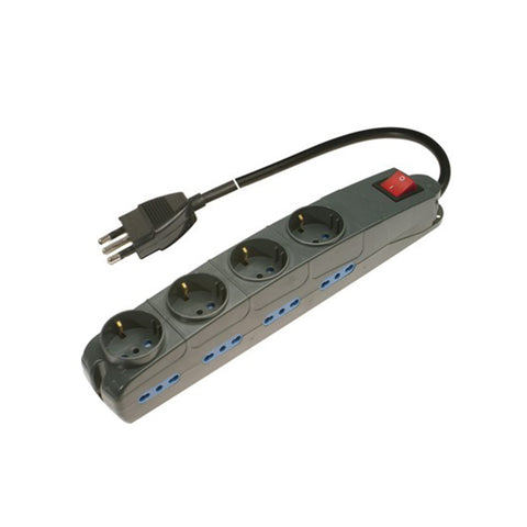 Mehrfachsteckdose Multipresa Compact mit 12 Steckdosen Schwarz - Poly Pool