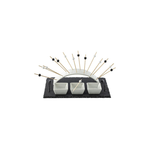 Tablett-Set mit 19 Teilen für Aperitifs