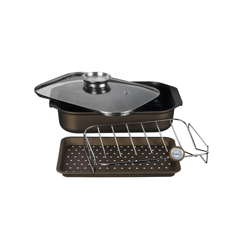 34x25 cm großer, antihaftbeschichteter Diamantea-Bräter aus geschmiedetem Aluminium