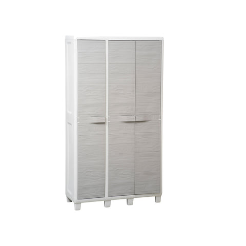 Schrank mit 3 Türen, Hellgrau/Taupe
