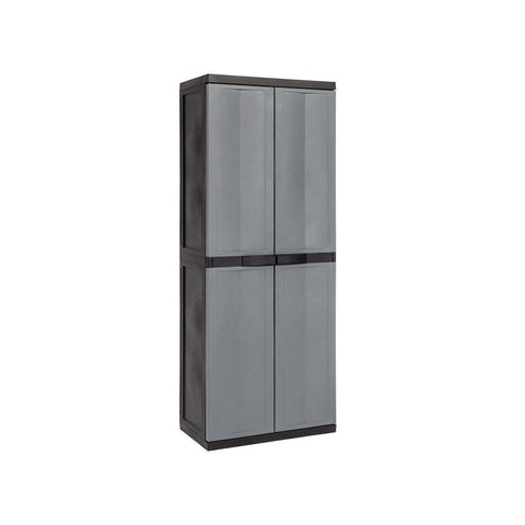 Besen- und Geräteschrank mit 2 Türen und 3 verstellbaren Einlegeböden 65x37x165cm