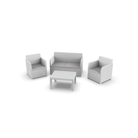 Bild 1 - Toomax Set: kleines Sofa, 2 Sessel und Tisch, weiß - EAN 8009371057516