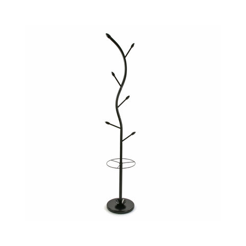 Kleiderständer mit 6 Haken und Schirmständer, 185cm
