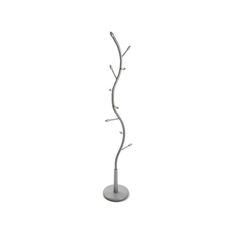 Kleiderständer mit 9 Haken, Silber, 185cm