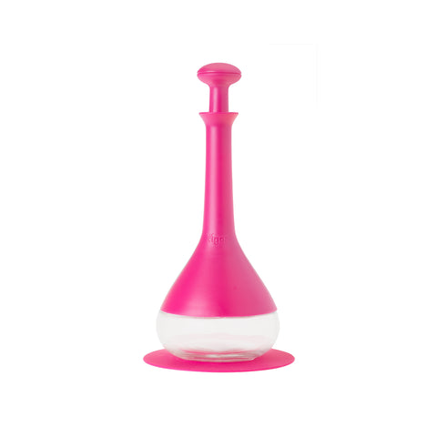Ölflasche mit tropffreiem Ausgießer und Fuchsia-Verschluss