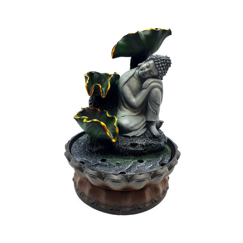 Dekorativer thailändischer Buddha-Brunnen mit Pumpe 30x21cm
