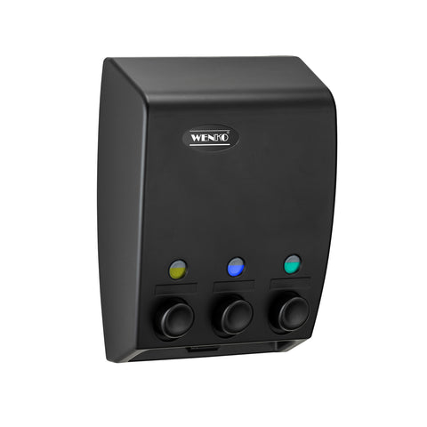 bild-1-wenko-seifenspender-mit-3-fächern-schwarz-450ml-ean-4008838287699