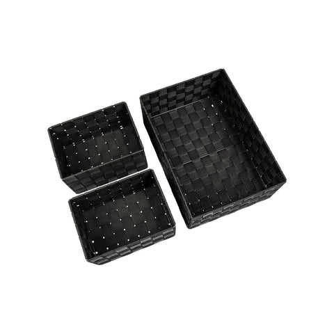 Set mit 3 universellen Adria-Organizer-Behältern, Schwarz