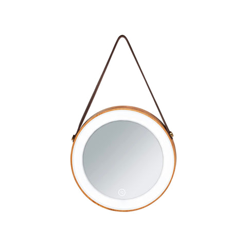 Bambus-Wandspiegel mit LED Usini