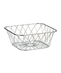 Quadratischer Obstkorb aus verchromtem Metall, 25x25x10 cm, Silber
