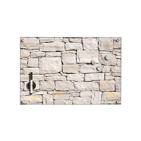 Memo-Board aus Glas 60×40 cm – magnetisch, Design in Maueroptik