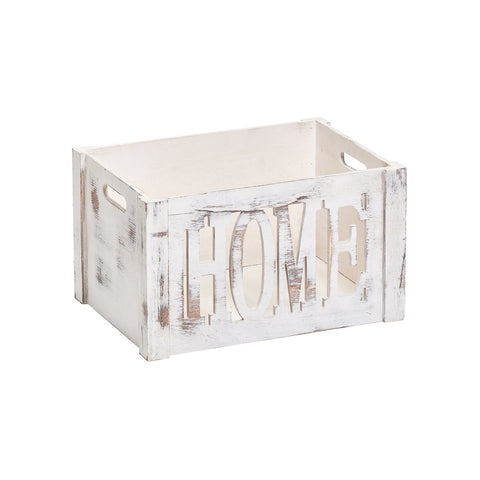 Weiße Organizer-Box aus Holz 35x25x20cm