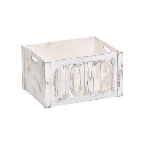 Weiße Organizer-Box aus Holz 40x30x22cm
