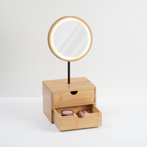 bild-2-atmosphera-createur-dinterieur-drehbarer-spiegel-mit-led-und-2-schubladen-aus-bambus-ean-3560231556846