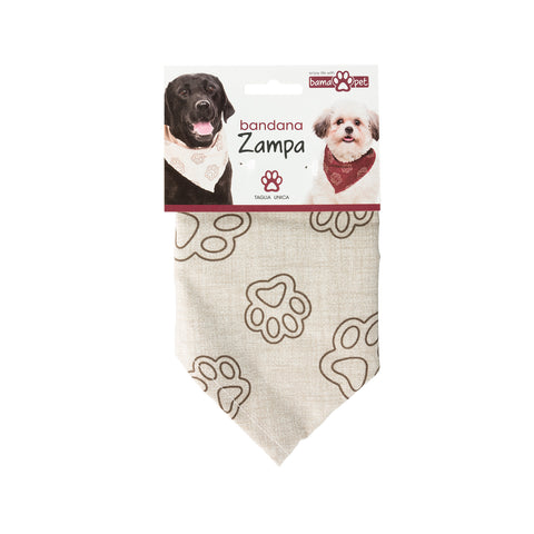 Bild-2-Bama-Bandana aus Stoff mit Pfotenmotiv-60x60cm-EAN-8007633191299