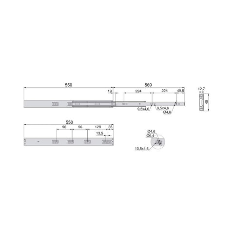 Bild-2-emuca-Set-5-Kugelführungen-für-Schubladen-550mm-EAN-8432393011912