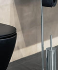 Bild-2-Feridras-Standgarnitur-mit-Toilettenbürstenhalter-und-Toilettenpapierhalter-aus-verchromtem-Stahl-22x22x56cm-EAN-8056471553332