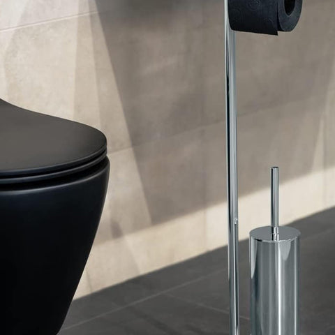Bild-2-Feridras-Standgarnitur-mit-Toilettenbürstenhalter-und-Toilettenpapierhalter-aus-verchromtem-Stahl-22x22x56cm-EAN-8056471553332