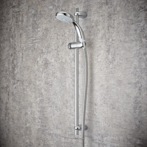 Bild-2-Feridras-verchromte-Duschstange-mit-Einzelfunktions-Handbrause-7x65x59cm-EAN-8033237833693