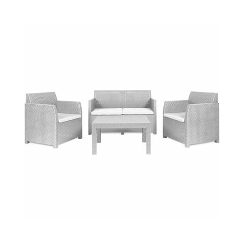 Bild 2 - Toomax Set: kleines Sofa, 2 Sessel und Tisch, weiß - EAN 8009371057516