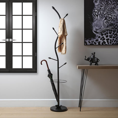 Bild-2-Versa-Garderobenständer-mit-6-Haken-und-Schirmständer-185cm-EAN-8420327364807