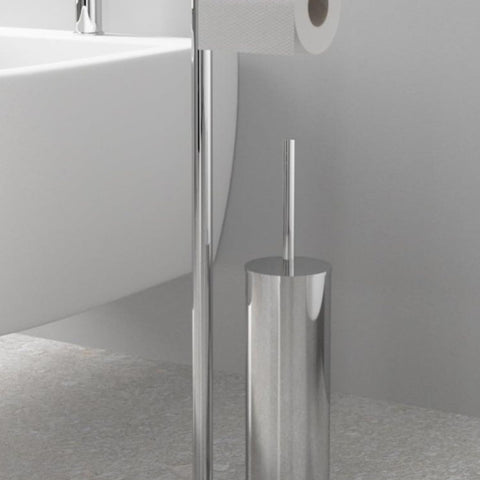 Bild-3-Feridras-Standgarnitur-mit-Toilettenbürstenhalter-und-Toilettenpapierhalter-aus-verchromtem-Stahl-22x22x56cm-EAN-8056471553332