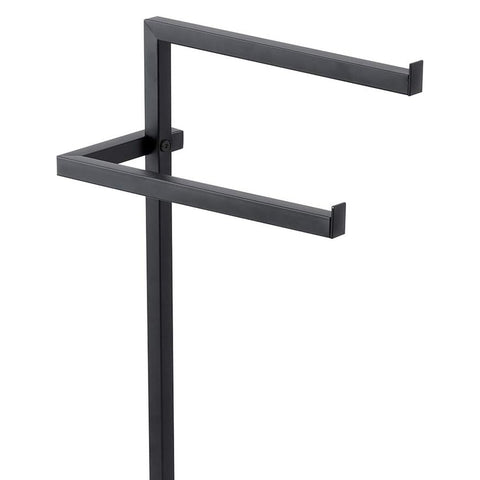 Bild-3-Feridras-freistehender-Handtuchhalter-mit-2-Armen-aus-Stahl-mit-Basis-aus-schwarzem-gehärtetem-Glas-EAN-8056471552380