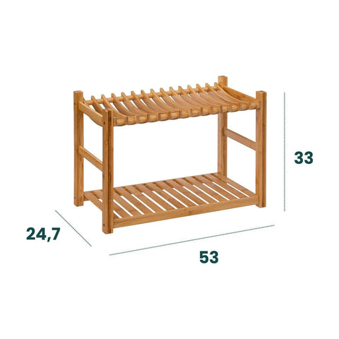 Bild-3-five-simply-smart-2-stufiges Abtropfgestell und Besteckorganizer aus Bambus-ean-3560232577499