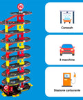 Bild-3-Giaquinto-City-Parkhaus-10-Ebenen-110 cm hoch-mit-3-Autos-Waschanlage-und-Tankstelle-EAN-8058486005622