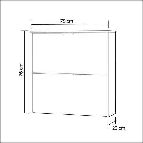 Bild-3-habitdesign-Schuhschrank mit 2 Klappen weiß 76x75x22cm-ean-8423490264653