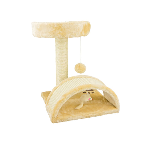Bild-3-wintem-Kratzbaum-mit-Kuschelbett-beige-50cm-EAN-8050043120878