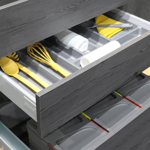 Bild-4-emuca-verstellbarer-Besteckeinsatz-für-Schublade-aus-Kunststoff-40cm-grau-EAN-8432393139944