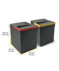 Bild-4-emuca-Set-2-Mülleimer-für-Mülltrennung-für-Schubladen-26cm-15l-EAN-8432393131030