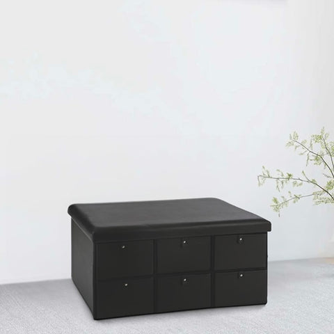 Bild-5-atmosphera-createur-dinterieur-doppelter Aufbewahrungspouf mit 6 Schubladen, schwarz, EAN 3560238337059