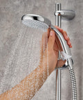 Bild-5-Feridras-verchromte-Duschstange-mit-Einzelfunktions-Handbrause-7x65x59cm-EAN-8033237833693