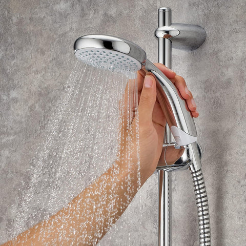 Bild-5-Feridras-verchromte-Duschstange-mit-Einzelfunktions-Handbrause-7x65x59cm-EAN-8033237833693