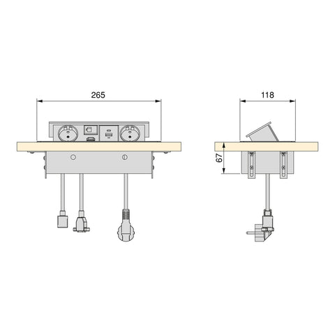 Bild-6-emuca-versenkbare-Steckdosenleiste-für-Schreibtische-EU-mit-2-Schuko-Steckdosen-USB-AC-RJ45-HDMI-Aluminium-EAN-8432393295800