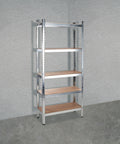 Aufbewahrungsregal mit 5 Böden aus Stahl und MDF, Gesamttragfähigkeit 875 kg, Steckmontage, EAN-8023755054588