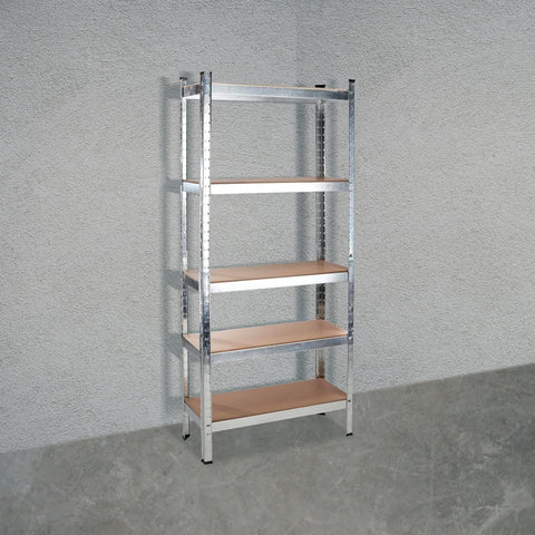 Aufbewahrungsregal mit 5 Böden aus Stahl und MDF, Gesamttragfähigkeit 875 kg, Steckmontage, EAN-8023755054588