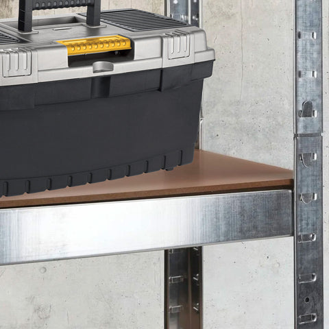 Aufbewahrungsregal mit 5 Böden aus Stahl und MDF, Gesamttragfähigkeit 875 kg, Steckmontage, EAN-8023755054588